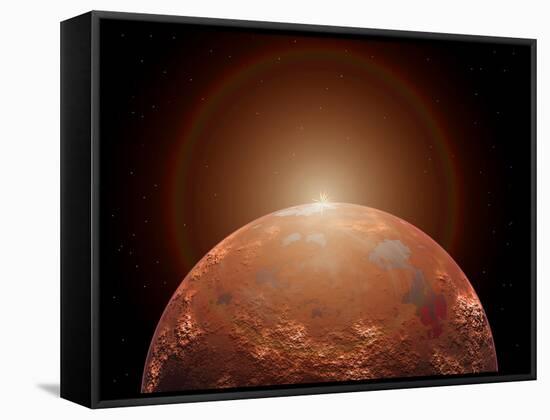 Artist's Concept of a Distant Red Planet Orbiting its Sun-Stocktrek Images-Framed Stretched Canvas