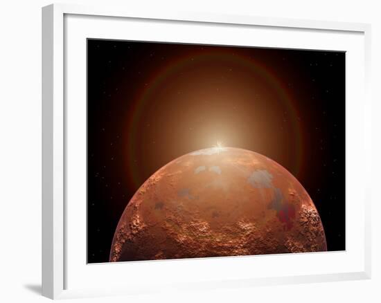 Artist's Concept of a Distant Red Planet Orbiting its Sun-Stocktrek Images-Framed Photographic Print