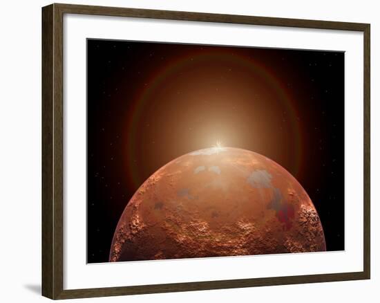 Artist's Concept of a Distant Red Planet Orbiting its Sun-Stocktrek Images-Framed Photographic Print