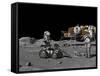 Artist's Concept of a Future Lunar Exploration Mission-Stocktrek Images-Framed Stretched Canvas