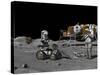 Artist's Concept of a Future Lunar Exploration Mission-Stocktrek Images-Stretched Canvas