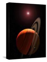 Artist's Concept of a Gas Giant Planet Orbiting a Red Dwarf K Star-Stocktrek Images-Stretched Canvas