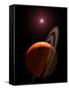 Artist's Concept of a Gas Giant Planet Orbiting a Red Dwarf K Star-Stocktrek Images-Framed Stretched Canvas