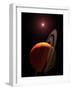 Artist's Concept of a Gas Giant Planet Orbiting a Red Dwarf K Star-Stocktrek Images-Framed Photographic Print