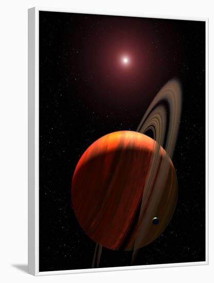 Artist's Concept of a Gas Giant Planet Orbiting a Red Dwarf K Star-Stocktrek Images-Framed Photographic Print