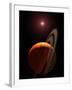 Artist's Concept of a Gas Giant Planet Orbiting a Red Dwarf K Star-Stocktrek Images-Framed Photographic Print