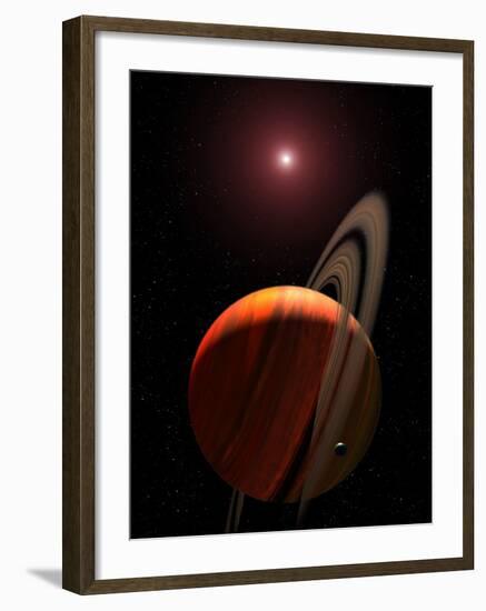 Artist's Concept of a Gas Giant Planet Orbiting a Red Dwarf K Star-Stocktrek Images-Framed Photographic Print