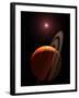 Artist's Concept of a Gas Giant Planet Orbiting a Red Dwarf K Star-Stocktrek Images-Framed Photographic Print