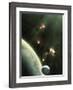 Artist's Concept of a Large Barren World and its Companion Moon-Stocktrek Images-Framed Photographic Print