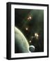 Artist's Concept of a Large Barren World and its Companion Moon-Stocktrek Images-Framed Photographic Print