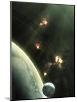 Artist's Concept of a Large Barren World and its Companion Moon-Stocktrek Images-Mounted Photographic Print