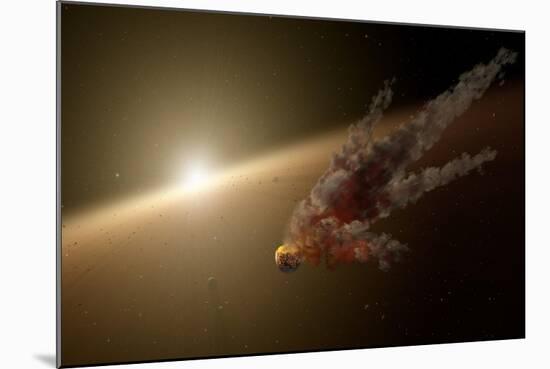 Artist's Concept of a Large Collision of Astronomical Objects-null-Mounted Art Print