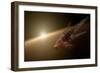 Artist's Concept of a Large Collision of Astronomical Objects-null-Framed Art Print