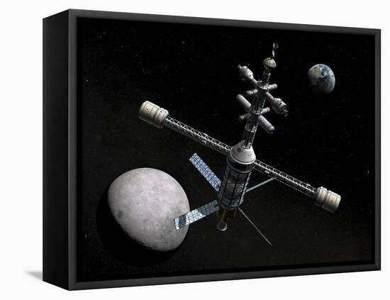 Artist's Concept of a Lunar Cycler-Stocktrek Images-Framed Stretched Canvas