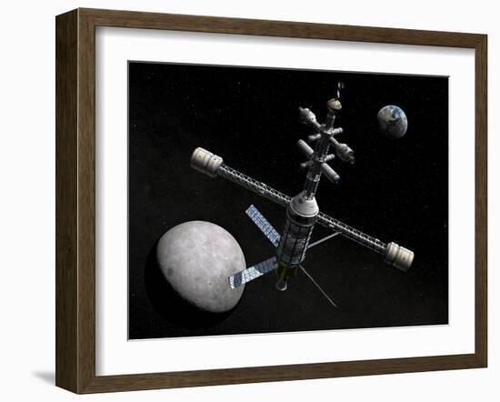 Artist's Concept of a Lunar Cycler-Stocktrek Images-Framed Photographic Print