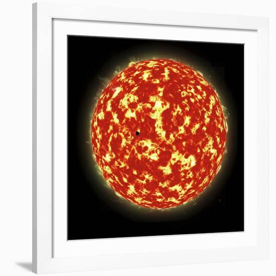 Artist's Concept of a Planet Passing in Front of a Sun-Like Star it Orbits-null-Framed Art Print