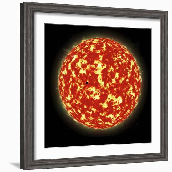 Artist's Concept of a Planet Passing in Front of a Sun-Like Star it Orbits-null-Framed Art Print