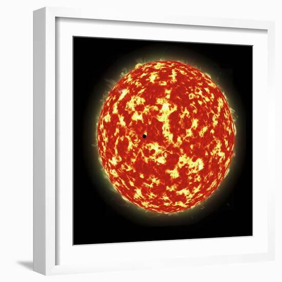 Artist's Concept of a Planet Passing in Front of a Sun-Like Star it Orbits-null-Framed Art Print