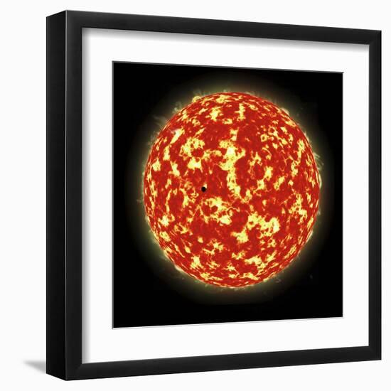 Artist's Concept of a Planet Passing in Front of a Sun-Like Star it Orbits-null-Framed Art Print