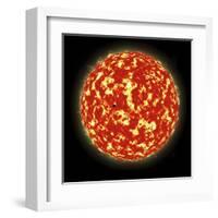 Artist's Concept of a Planet Passing in Front of a Sun-Like Star it Orbits-null-Framed Art Print