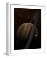 Artist's Concept of a Ringed Gas Giant and its Moons-Stocktrek Images-Framed Photographic Print