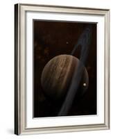 Artist's Concept of a Ringed Gas Giant and its Moons-Stocktrek Images-Framed Photographic Print