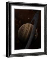 Artist's Concept of a Ringed Gas Giant and its Moons-Stocktrek Images-Framed Photographic Print