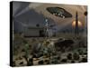 Artist's Concept of a Science Fiction Alien Landscape-Stocktrek Images-Stretched Canvas