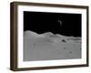 Artist's Concept of a View across the Surface of the Moon Towards Earth in the Distance-Stocktrek Images-Framed Photographic Print