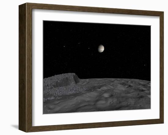 Artist's Concept of a View across the Surface of Themisto Towards Jupiter and its Moons-Stocktrek Images-Framed Photographic Print