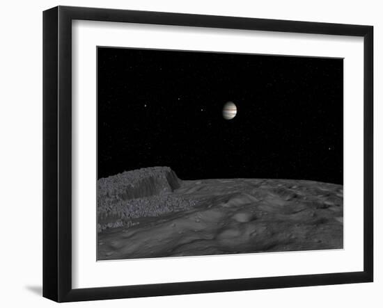 Artist's Concept of a View across the Surface of Themisto Towards Jupiter and its Moons-Stocktrek Images-Framed Photographic Print