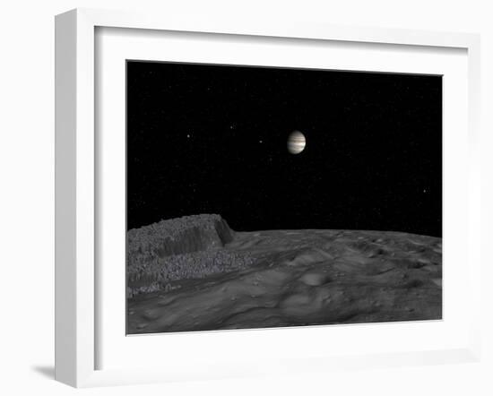 Artist's Concept of a View across the Surface of Themisto Towards Jupiter and its Moons-Stocktrek Images-Framed Photographic Print