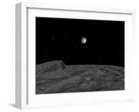 Artist's Concept of a View across the Surface of Themisto Towards Jupiter and its Moons-Stocktrek Images-Framed Photographic Print