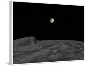 Artist's Concept of a View across the Surface of Themisto Towards Jupiter and its Moons-Stocktrek Images-Framed Photographic Print