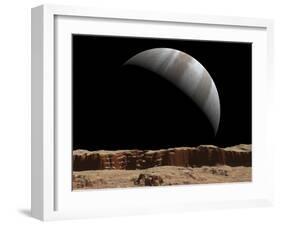 Artist's Concept of a View Towards Jupiter across the Surface of Io-Stocktrek Images-Framed Photographic Print