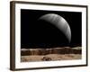 Artist's Concept of a View Towards Jupiter across the Surface of Io-Stocktrek Images-Framed Photographic Print