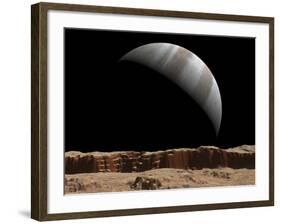 Artist's Concept of a View Towards Jupiter across the Surface of Io-Stocktrek Images-Framed Photographic Print