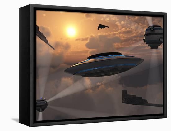 Artist's Concept of Alien Stealth Technology-Stocktrek Images-Framed Stretched Canvas
