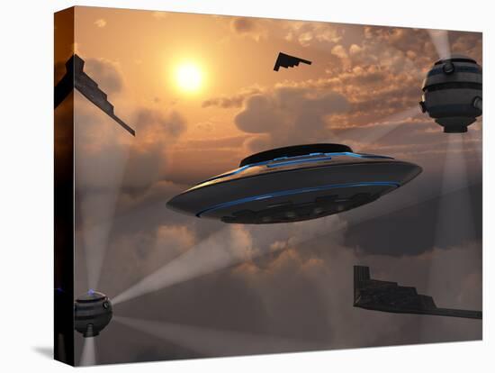 Artist's Concept of Alien Stealth Technology-Stocktrek Images-Stretched Canvas