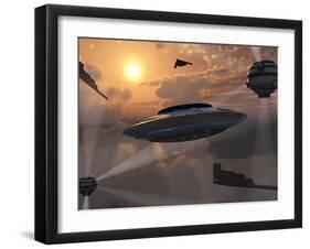 Artist's Concept of Alien Stealth Technology-Stocktrek Images-Framed Photographic Print