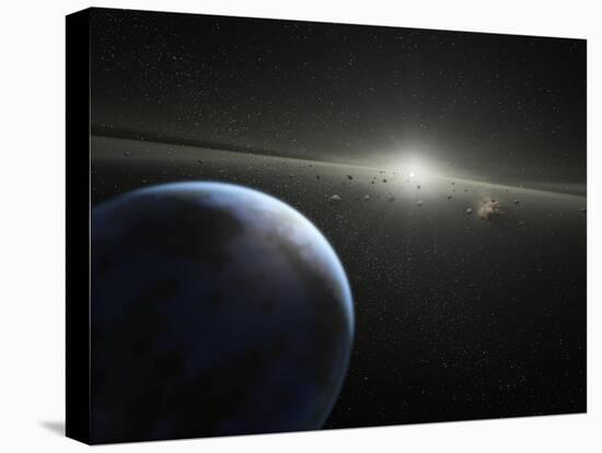 Artist's Concept of an Astroid Belt Photograph - Outer Space-Lantern Press-Stretched Canvas