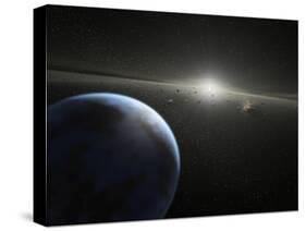 Artist's Concept of an Astroid Belt Photograph - Outer Space-Lantern Press-Stretched Canvas