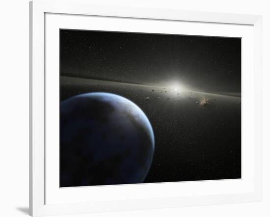 Artist's Concept of an Astroid Belt Photograph - Outer Space-Lantern Press-Framed Art Print