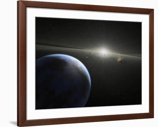 Artist's Concept of an Astroid Belt Photograph - Outer Space-Lantern Press-Framed Art Print