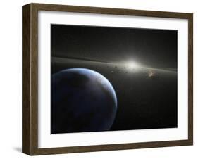 Artist's Concept of an Astroid Belt Photograph - Outer Space-Lantern Press-Framed Art Print