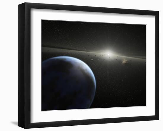 Artist's Concept of an Astroid Belt Photograph - Outer Space-Lantern Press-Framed Art Print