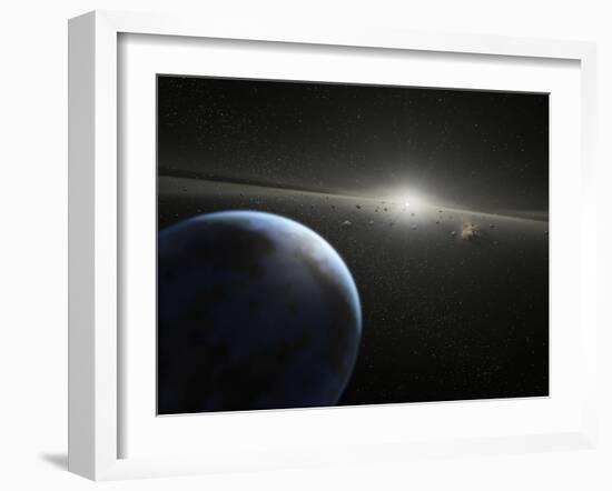 Artist's Concept of an Astroid Belt Photograph - Outer Space-Lantern Press-Framed Art Print