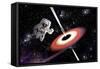 Artist's Concept of an Astronaut Falling Towards a Black Hole in Outer Space-Stocktrek Images-Framed Stretched Canvas