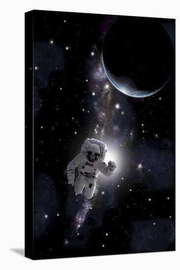 Artist's Concept of an Astronaut Floating in Outer Space-Stocktrek Images-Stretched Canvas