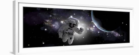 Artist's Concept of an Astronaut Floating in Outer Space-Stocktrek Images-Framed Premium Giclee Print